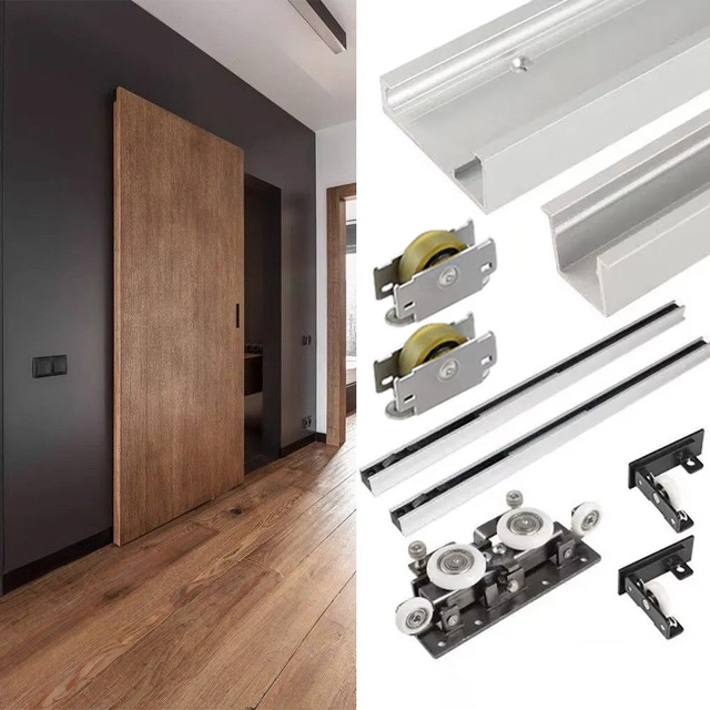 Concealed Sliding Barn Door Hardware Soft Close Mechanism