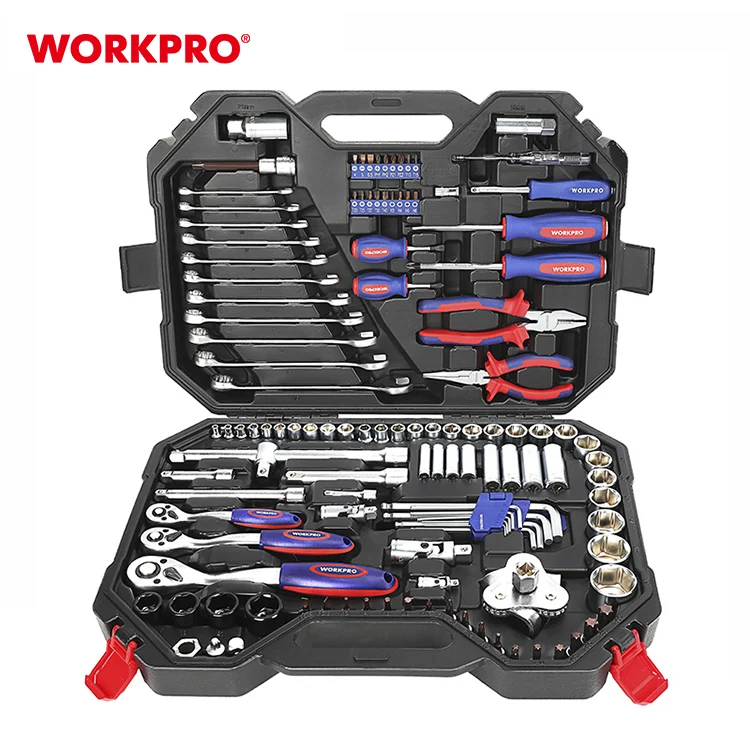 WORKPRO 123PC 1/4" 3/8" 1/2" Dr. CR-V Metric Professional Mechanic Tool