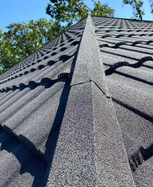 Custom Angle Stone Coated Ridge Tile Lightweight Metal Roof Ridge Cap