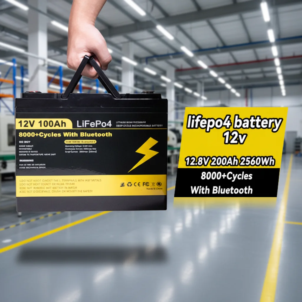 EU Stock 12V 100Ah/200Ah/300Ah LiFePO4 Lithium Battery Pack
