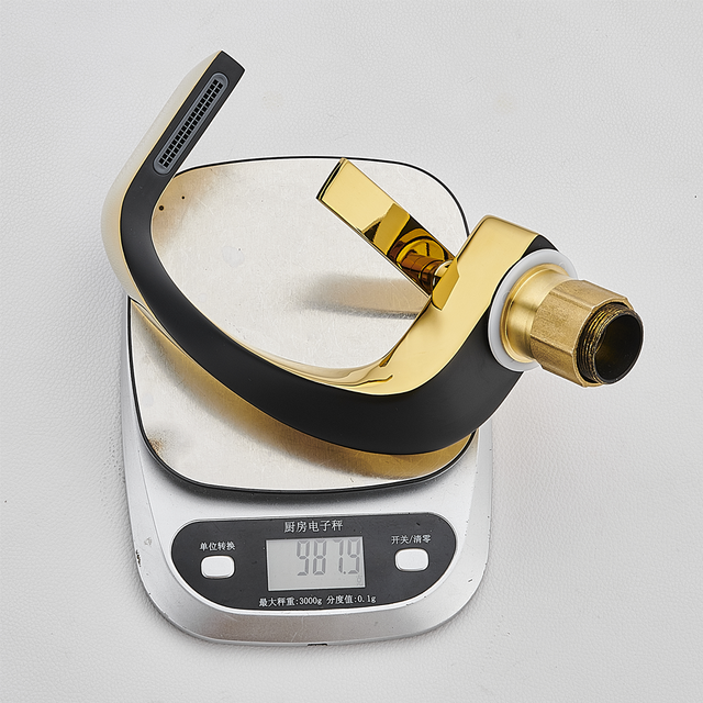 Black Gold Two-Tone Brass Bathroom Sink Faucet