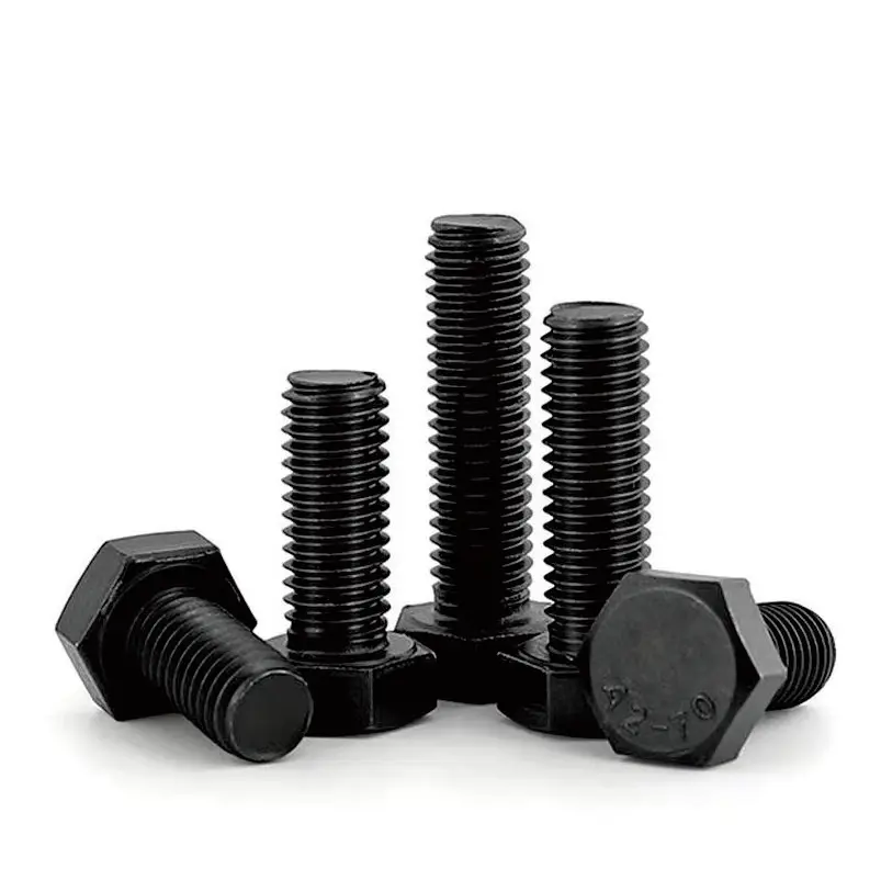 Factory Supply DIN933 931 Hex Bolt Flat Head Grade 8.8 10.9 HDG