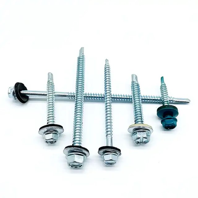 6.3mm Thickness Screws With Epdm Washer Hex Head Self Drilling Roofing Fastener