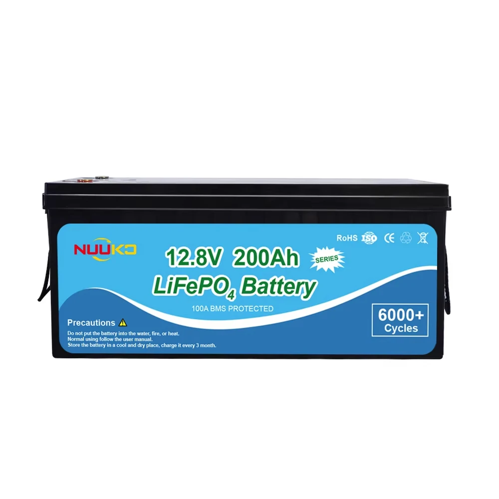 EU Stock LiFePO4 Battery 12.8V 200Ah IP65 Waterproof