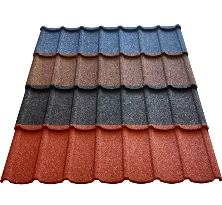 Colorful Stone Coated Metal Roof Tiles 0.6mm 0.8mm Metro Roofing Sheet