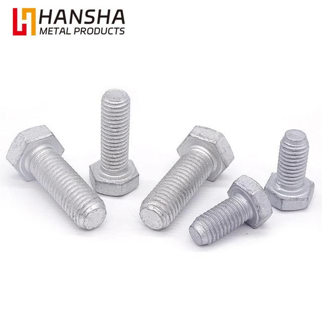 Din 933 Hex Head Bolt Zinc Hot Dip Galvanized Carbon Steel A2-70
