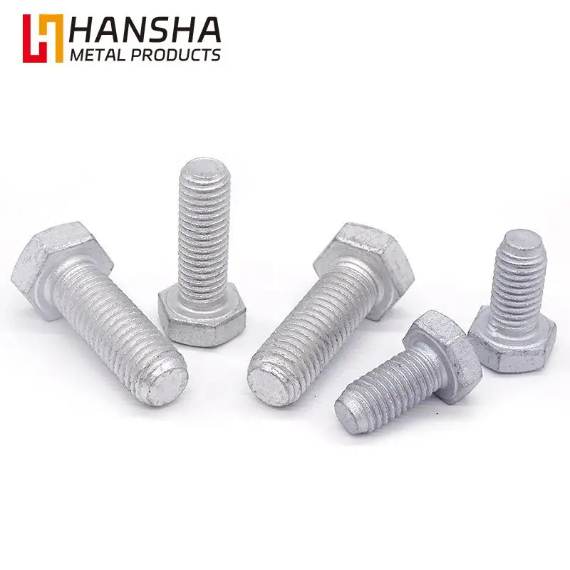 Din 933 Hex Head Bolt Zinc Hot Dip Galvanized Carbon Steel A2-70