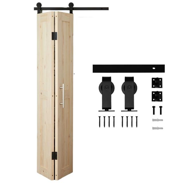 RHETECH 3FT Matt Black Bi-Folding Sliding Barn Door Hardware