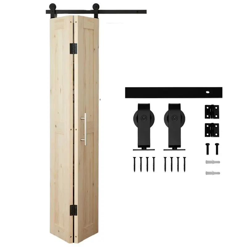 RHETECH 3FT Matt Black Bi-Folding Sliding Barn Door Hardware