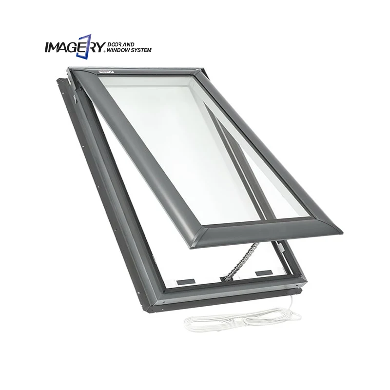 Modern Smart Flat Stained Glass Skylight Vented Grill Automatic Roof Skylight