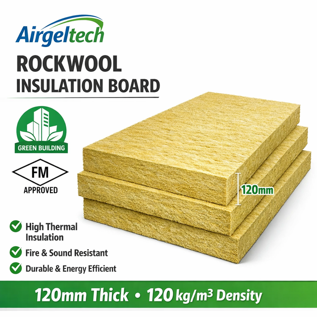 Airgeltech 120kg/m Aerospace Rock Wool Board 120mm High-Temp Insulation
